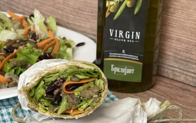 Салата во тортиља со леќа