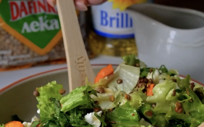 Есенска салата со крцкава леќа